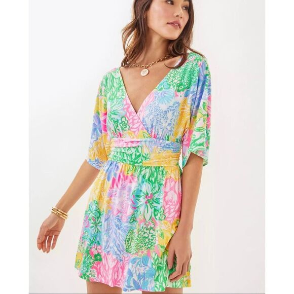 Lilly Pulitzer Pants - Lilly Pulitzer Parigi romper skort multi bright delight patch size small